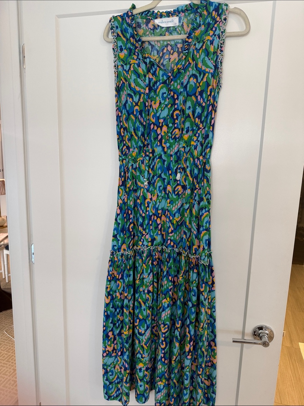 WALKER & WADE Blue-Green Sleeveless Maxi Dress - with a matching belt/sash